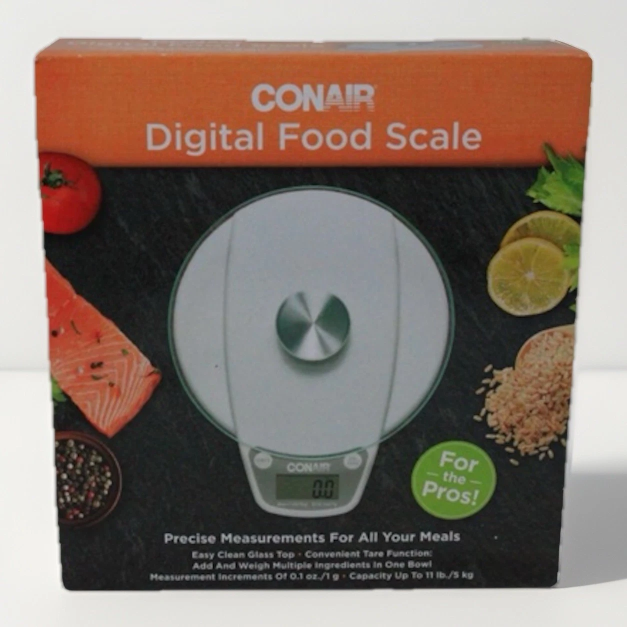 CONAIR DIGITAL FOOD SCALE ITEM #CNF130 11Ib CAPACITY "FOR THE PRO'S" NEW IN BOX