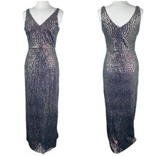 Nightway Dress Womens 12 All Over Sequins Floor Length Formal Gown