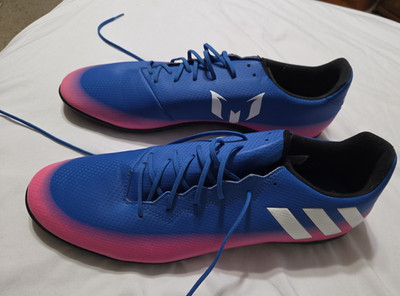 Adidas   MESSI 16.3 Indoor Soccer Shoes Men Size 13.5 Blue Pink 