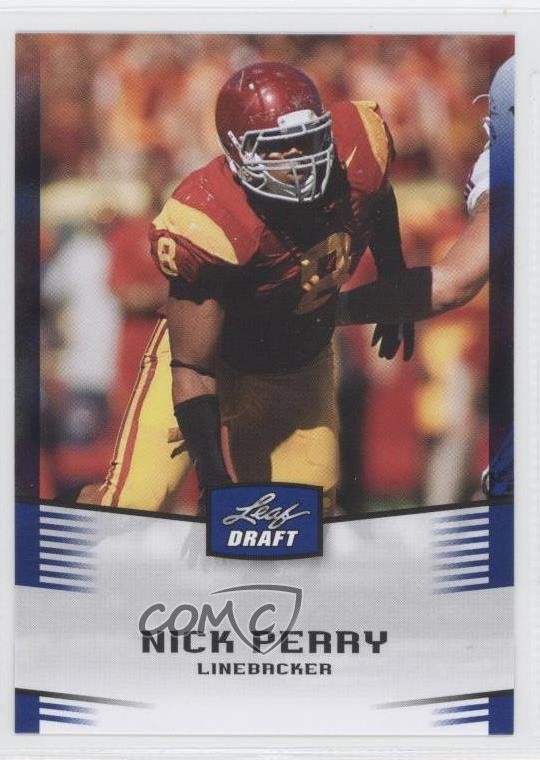 2012 Leaf Draft Blue Nick Perry #38 Rookie RC 0q5