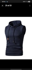 Men Workout Hooded Tank Top Bodybuilding Muscle T Shirt Sleeveless Gym Hoodies