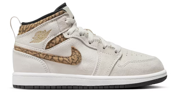Air Jordan 1 Mid SE PS Brown Elephant Light Orewood Brown