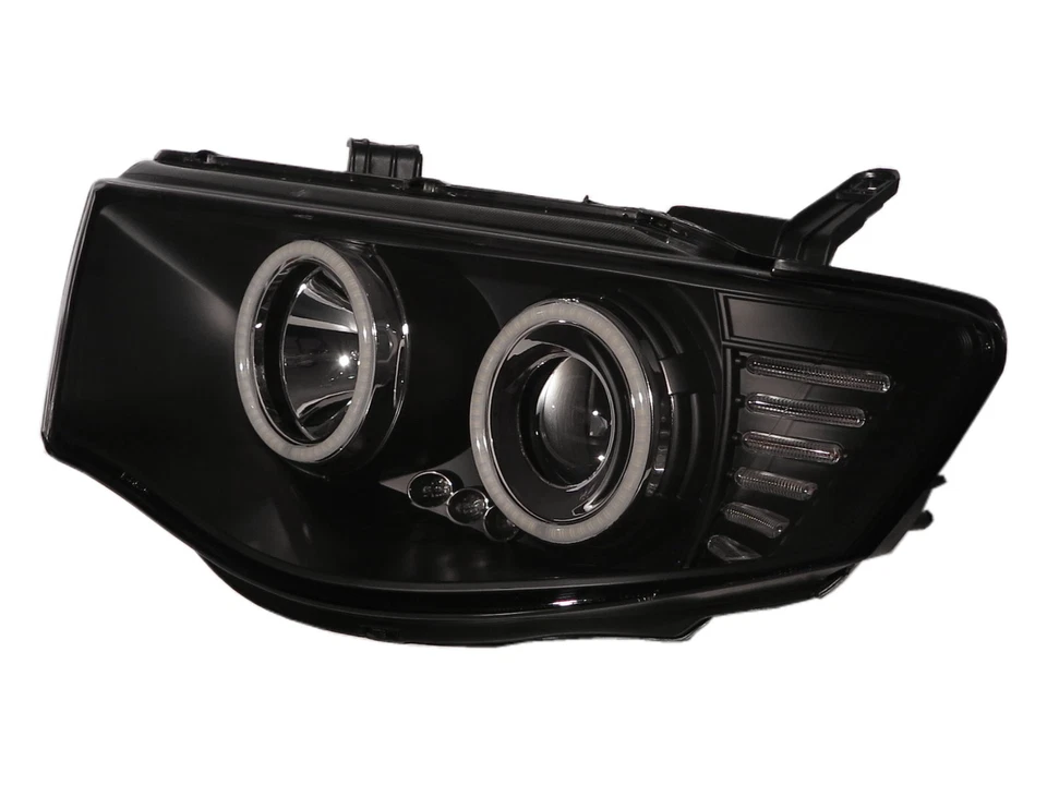 Faro proyector halo LED L200 2005-2014 2D/4D negro para Mitsubishi LHD Foto 2 de 4