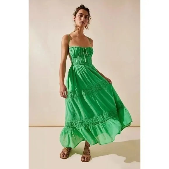 free people green dress