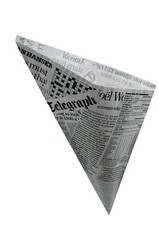 500 Fish & Chips Tüten Spitztüten Pommestüten 2-lagig 1/8 kg Zeitungsdruck Small