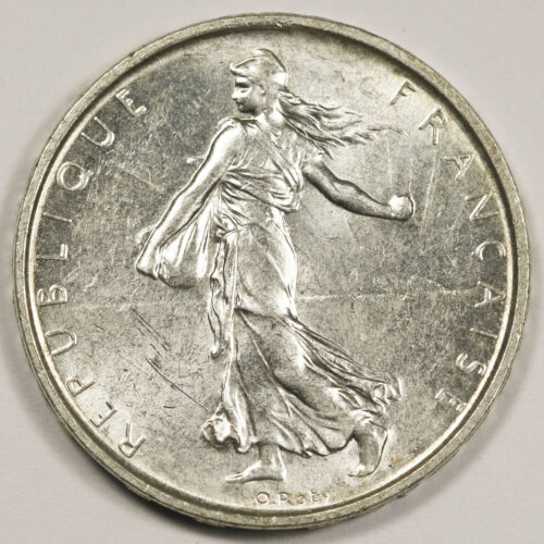 France 1962 5 Franc 12 Gram Silver Coin UNC/BU KM# 926