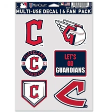Cleveland Guardians Multi-Use 6 Fan Pack MLB Decal Stickers *Free Shipping