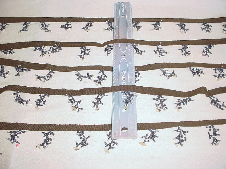 27-3/8Y Kravet Couture Coral Bead Espresso Cuentas Borla Flecos Borla Borla Borde Foto 3 de 3