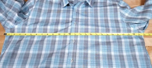 Untuckit Long Sleeve Button Front Wrinkle Free Size 2XL Shirt Blue White Plaid - Picture 5 of 6