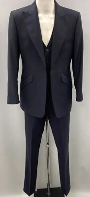 Preloved Men’s William Hunt Blue PinStripe Pieces Suit Size 38 VGC  UK