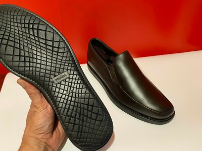 $769.00 !! PRADA MEN'S DARK BROWN LEATHER LOAFERS SHOES MARKED UK SIZE 6.5