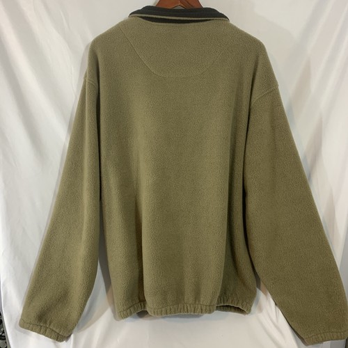 Vintage Bill Blass Mens Fleece Pullover 1/4 Zip Size XL Green Side Seam Pockets - Picture 6 of 11