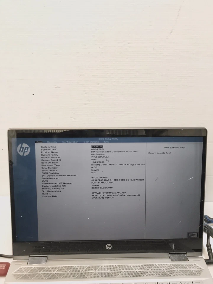 HP Pavilion x360 Convertible 15.6" i5-10210U 8GB 256GB Win 10 Home W/Cam H1762 - Image 3 of 4