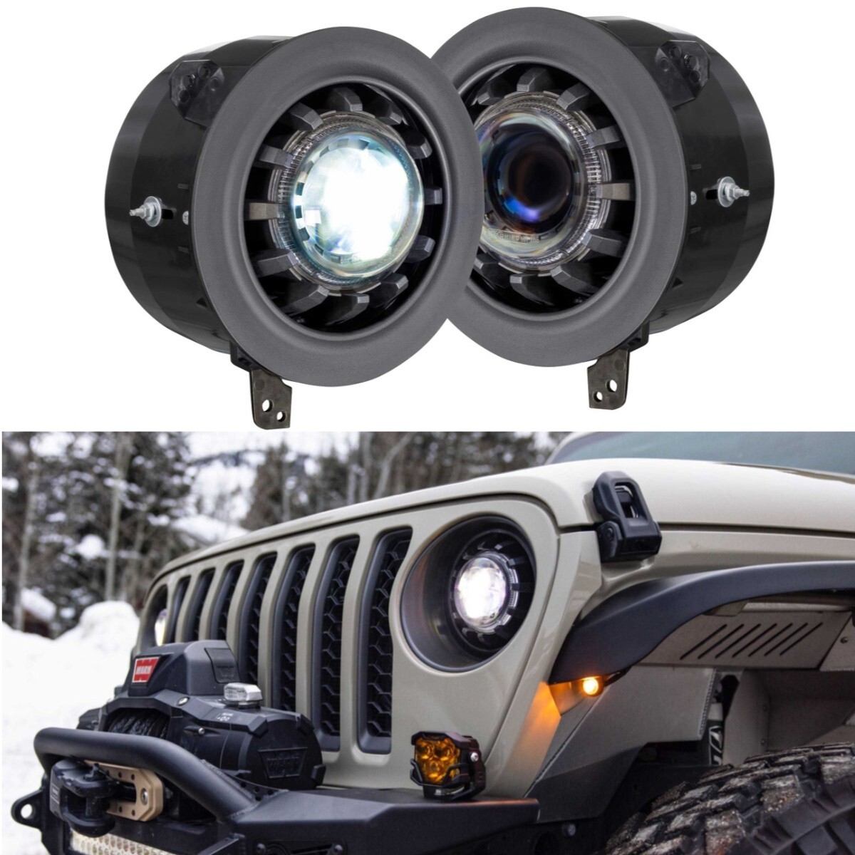 Morimoto LF517 LED Headlights Super7 Projector for Jeep Wrangler
