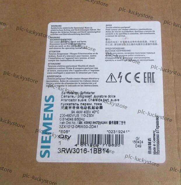 NEW Siemens Electronic Soft Starter 3RW3016-1BB14 4KW/9A