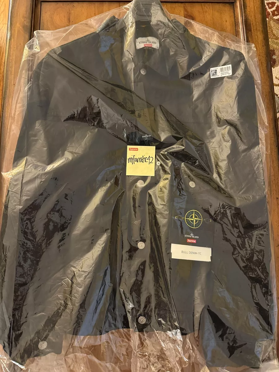 Stone island black denim jacket cheap