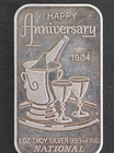 1984 National Mint Happy Anniversary Silver Art Bar NA-40 P2237