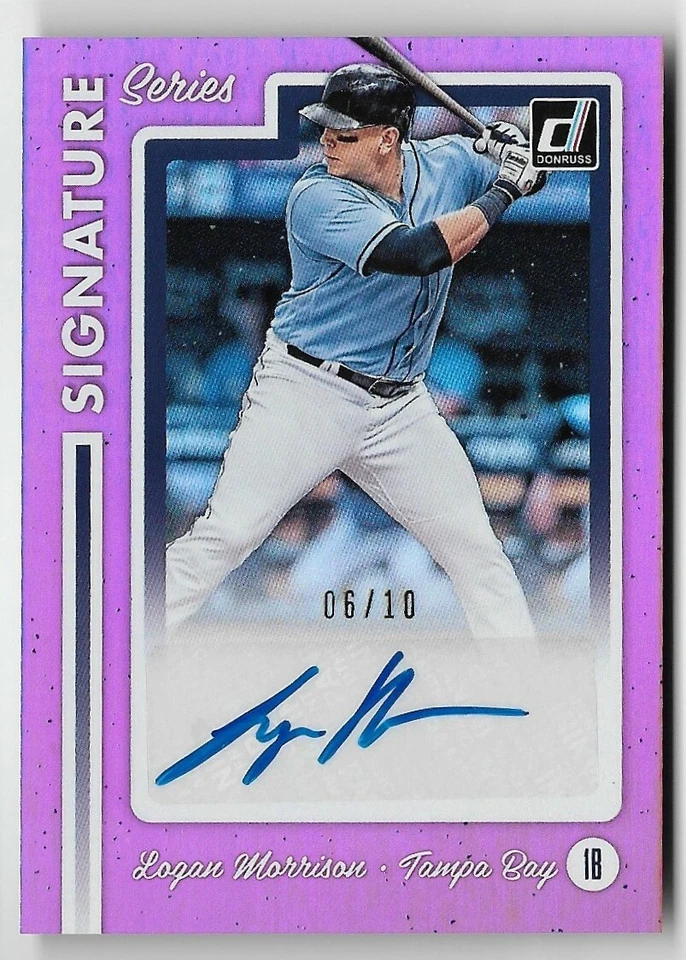 2017 Donruss Signature Series Pink /10 Autograph #SS2-LO Logan Morrison Rays SSP - Image 2 of 3
