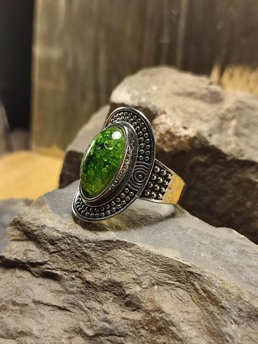 Damen Cupple Cocktail Ring in Silber Gr 68 Auffällig kräftige Rubensdame selten - Picture 2 of 6