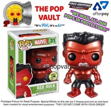 FUNKO POP VINYL MARVEL AVENGERS 31 RED HULK METALLIC BNIB + PROTECTOR SDCC