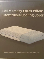 Ventilated Gel Memory Foam Pillow with Reversible Cooling Cover, Two-Sided, King