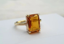 Citrine Ring 925 Solid Sterling Silver Rose Gold Plated Ring Handmade Ring Gift