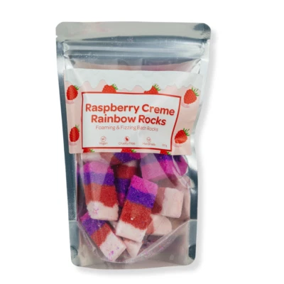 Raspberry Cr�me Rainbow Rocks Raspberry Creme Fragranced Bath Bomb Scentish
