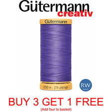 Gutermann 100% Natural Cotton Sewing Thread 250m Spools Machine & Overlocker