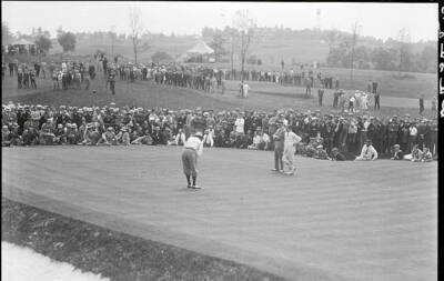 Oakmont PA Tommy Armour veteran Scottish golfer putting on the - 1927 Old Photo