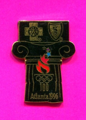 1996 OLYMPIC PIN BLUE CROSS BLUE SHIELD BLACK COLUMN PIN ...