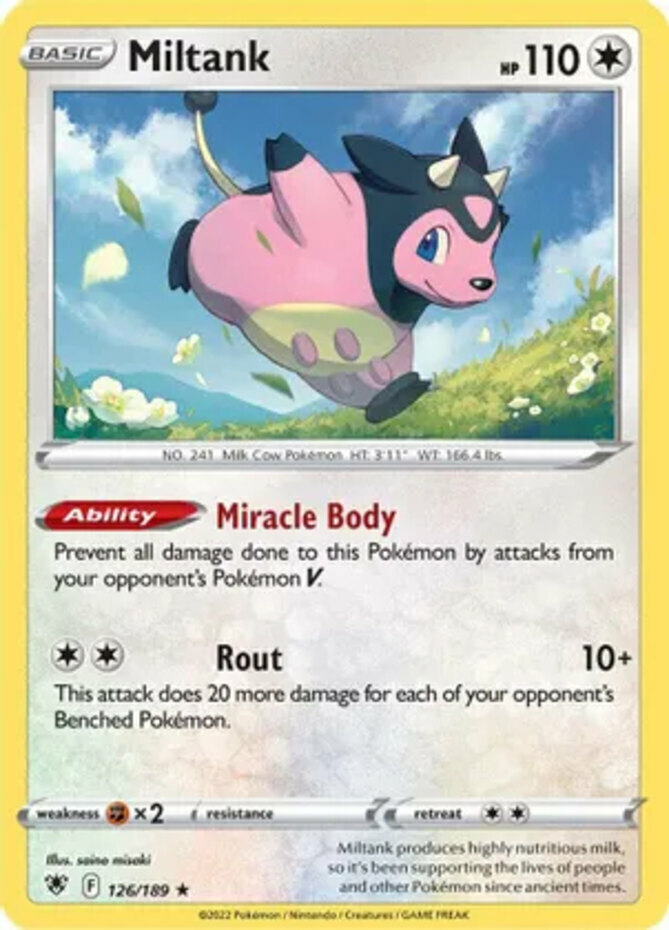 x1 Miltank - 126/189 - Holo Rare Pokemon SS10 Astral Radiance M/NM