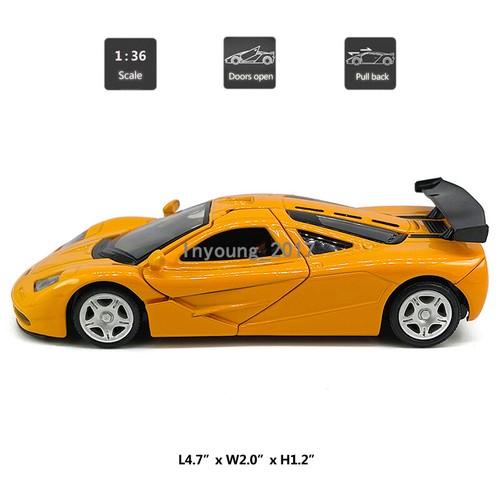 Voiture Miniature McLaren 600LT Orange - 1:36 - Diecast - Jouet Tirer En Arrière
