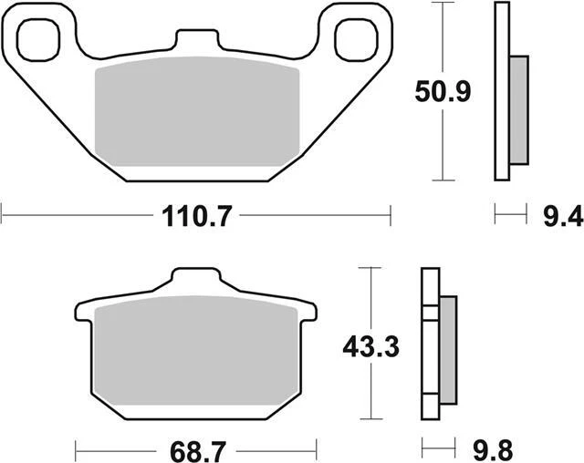 SBS 557HF Ceramic Brake Pad For KAWASAKI ZG Voyager XII 1200 1986 - 1993 - Image 2 of 3