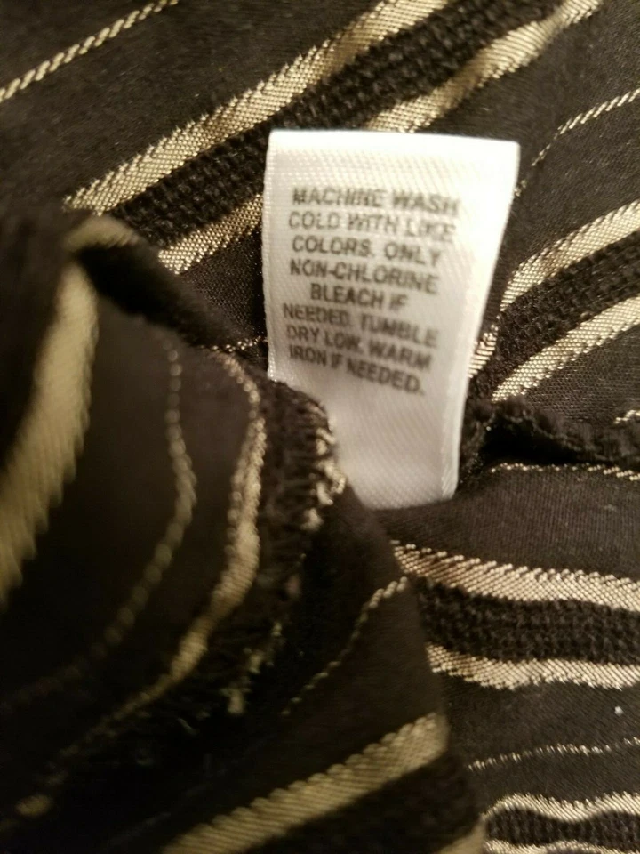 Camisa Top Blusa Mujer Cato Talla 26W/28W Negra Marrón Rayas Foto 4 de 4