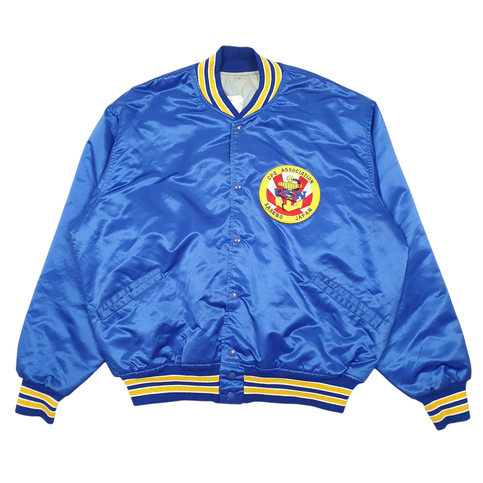 FELCO Bomber Jacket Coat Vintage US Navy USN CPO ASSN Baseball Made In USA XXL-image