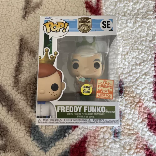 Pop! Freddy Funko as Mad Hatter GLOW GITD LE 2000 Camp Fundays 2023 damaged