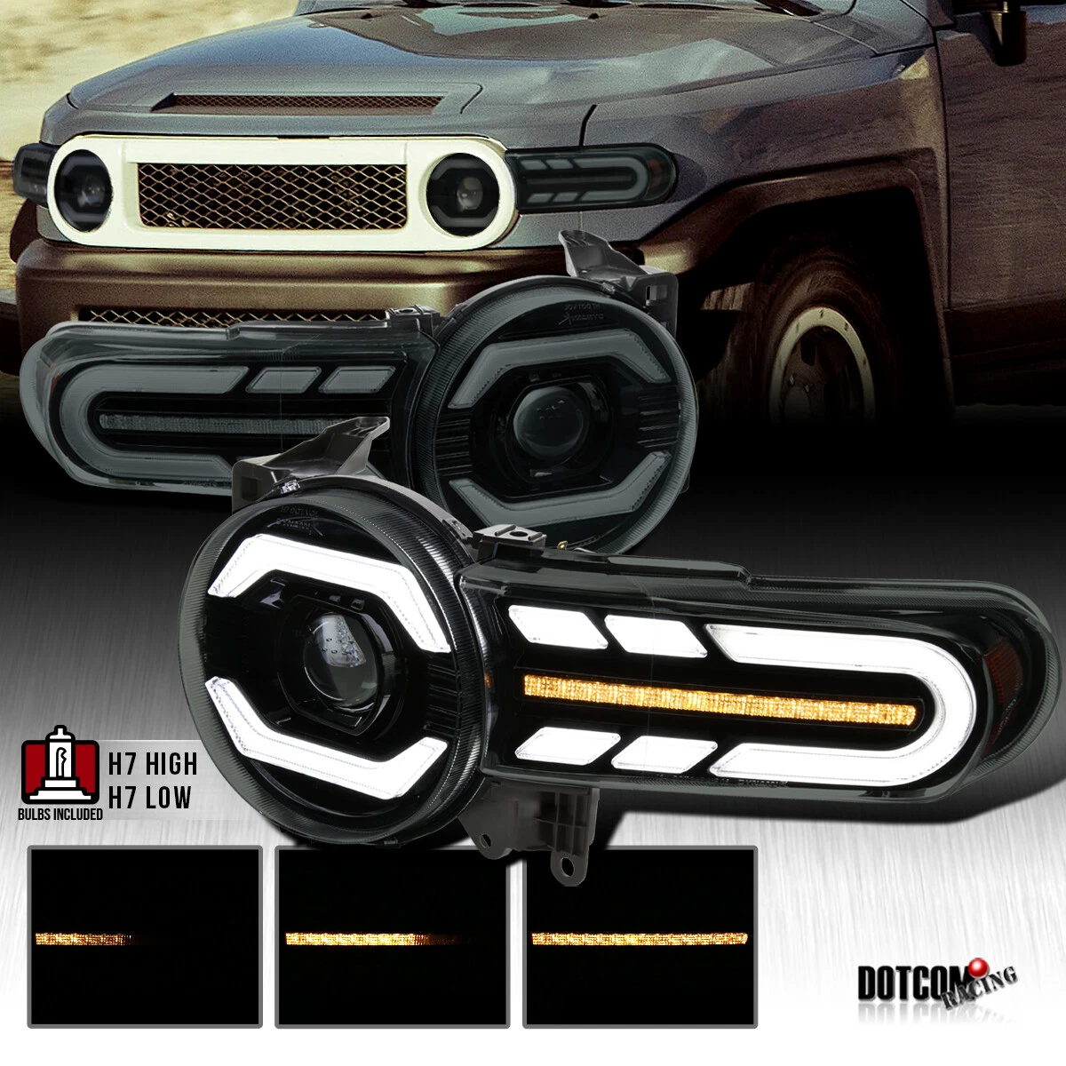 2007-2014 Toyota FJ Cruiser Full LED Projector Headlights, 52% OFF