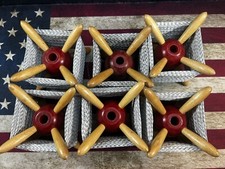 Vintage Wood Kite Hand Spindle Reel String Spool Winder Lot Of 6 LOOK 