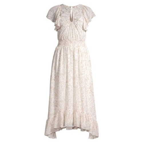Rebecca Taylor Silk Blend Zadie Smocked Midi Dress Size 2 - Imagen 4 de 11