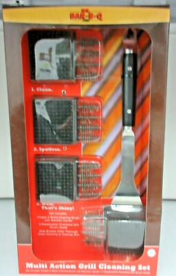 MR BAR B Q Premium 4-teiliges Grillreinigungsset aus Edelstahl