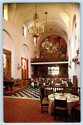 San Juan Puerto Rico Postcard Ponce De Leon Room of Hotel El Convento c1960's