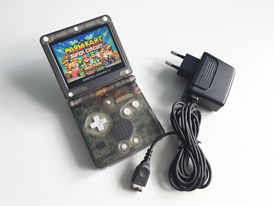 GameBoy Advance SP Konsole Clear Schwarz AGS-101 Neues Gehäuse & IPS V5 Display