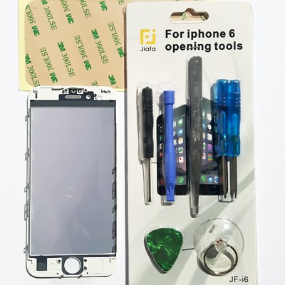 iPhone 6S Display Ersatz Glas Frontglas Scheibe Rahmen VORMONTIERT weiß Werkzeug