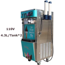 1 PC 3 Flavor Summer Dessert Soft Serve Ice Cream Cooling Making Machine 110V