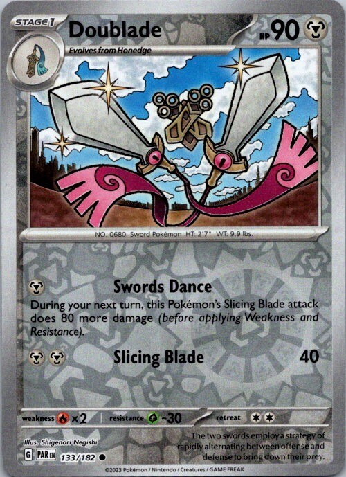Pokemon TCG Doublade S&V Paradox Rift 133/182 Reverse Holo Common Card NM