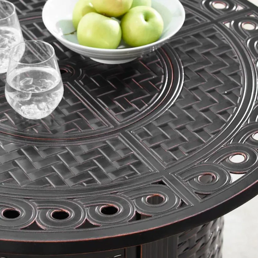 Mesa de fogata de gas propano tejido único exterior patio cubierta hoguera patio calentador Foto 2 de 3