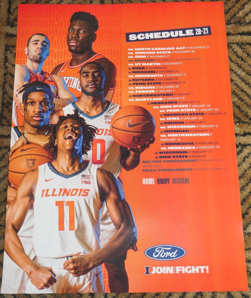 Rare University of Illinois FIGHTING ILLINI Official NCAA Team Logo 22x34  POSTER