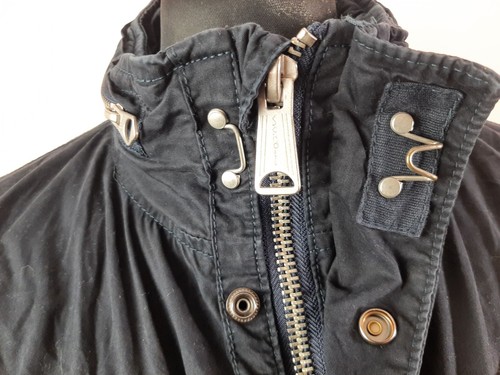 Chaqueta Schott NYC Escuadrón de Campo Militar Para Hombre Talla M Azul Marino Abrigo con Capucha de Algodón - Imagen 3 de 19