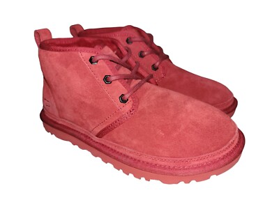 UGG Neumel Ankle Boots Womens 7/ Mens 6 Red Chakka Suede Lace Up Mid Top Boots