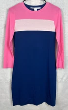 DVF Diane Von Furstenberg AINA Women Size P Stretch Colorblock Dress Sheath pink